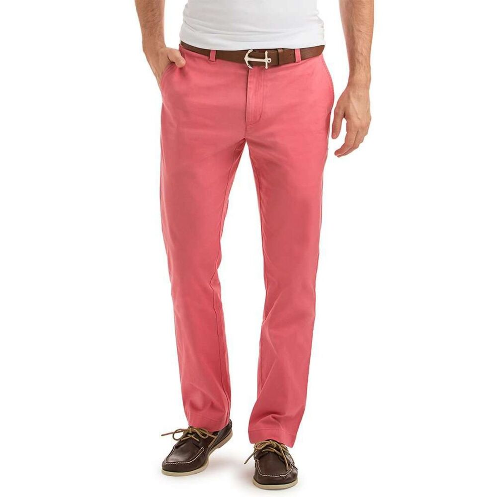 Vineyard Vines Breaker Pant Salmon Chino Pants Men's 28x30 Flat Front